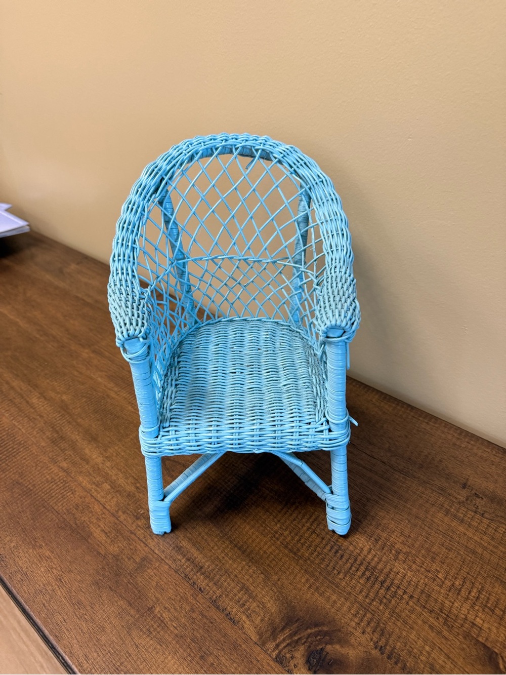 Light Blue Wicker Accent Chair - Brand